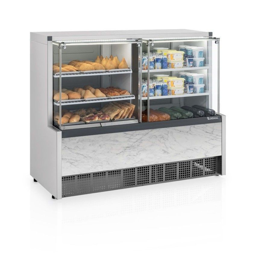 VITRINE QUENTE / FRIA - 1400mm- ILUMINAÇÃO LED- GQRA-140 R BG