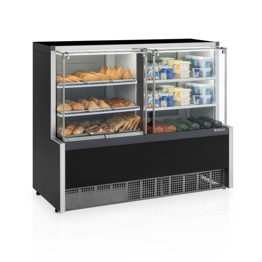 VITRINE QUENTE / FRIA - 1400mm- ILUMINAÇÃO LED- GQRA-140 R PF