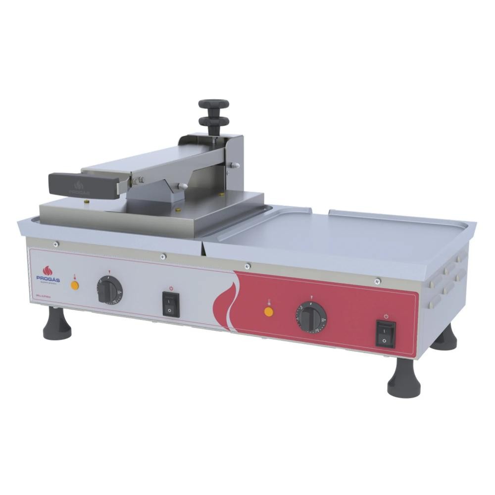 Grill Elétrica Dupla Progás 70cm Chapa de Alumínio com 1 Prensa PRA-700E