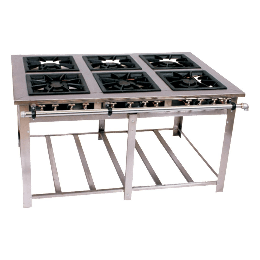FOGÃO A GÁS MAXI INOX 6 QUEIMADORES MISTOS 3QD/3QS ESP FORNO - vENANCIO