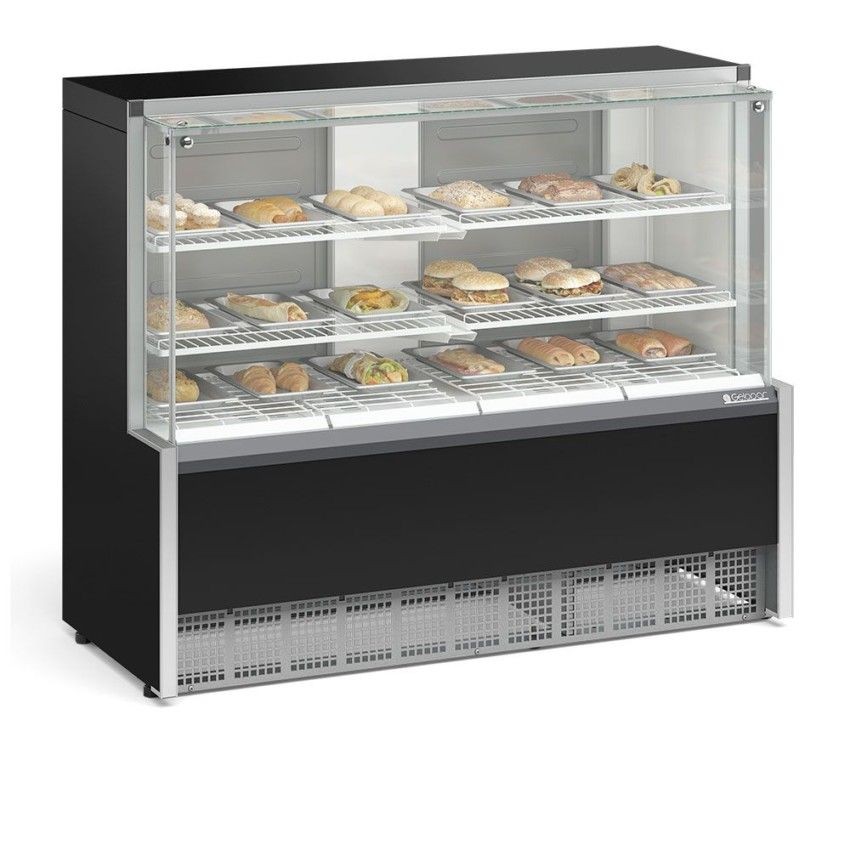 VITRINE ESTUFA COM BANDEJAS - 1400mm- ILUMINAÇÃO LED MEQA-140 R PR