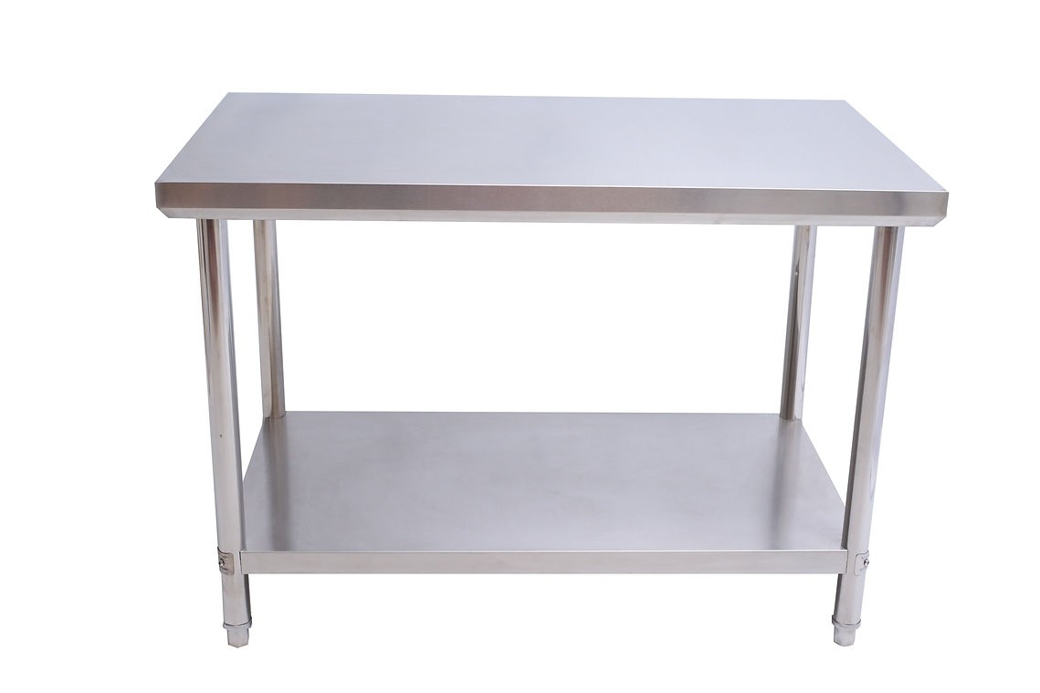 MESA INOX 1,20X0,70M COM SUBMESA LISA - URUMAX