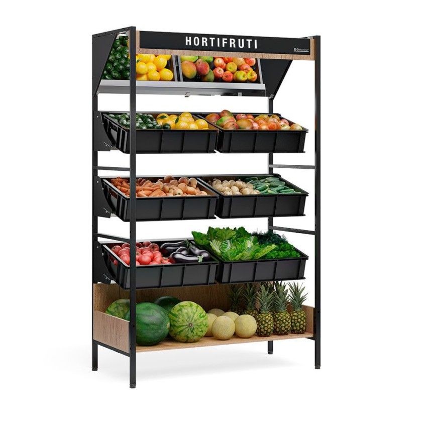 VASCA HOTIFRUTI COM ESPELHO E ILUMINAÇÃO LED- MHVE-125 PR