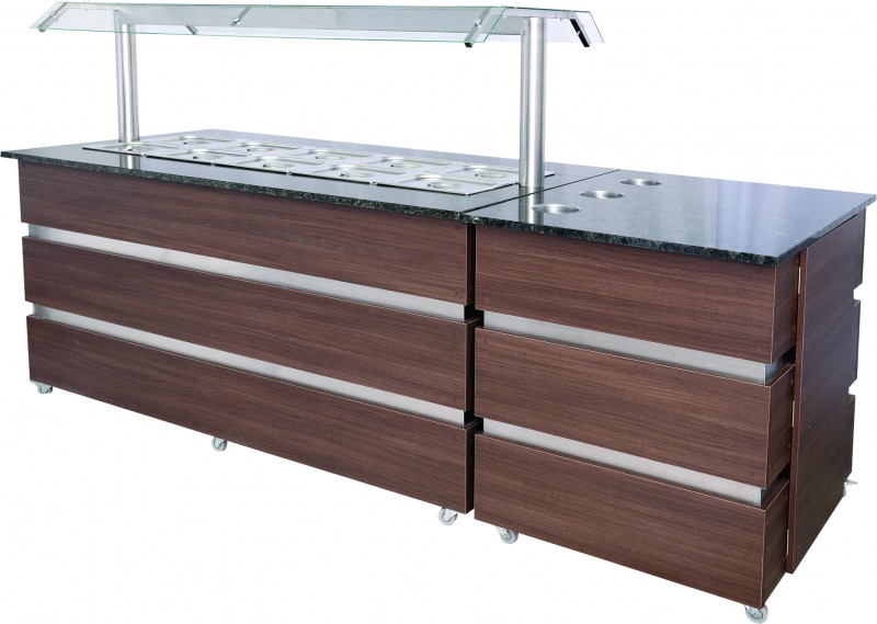 Buffet Quente COM CUBAS DE 1/2 X 100 - CHIMAFRIO