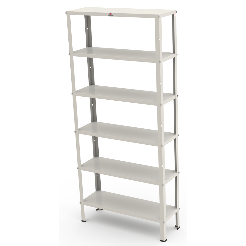 Estante Metálica PREST-006 – Aço com pintura Epóxi Branca Altura Ajustável 6 Prateleiras