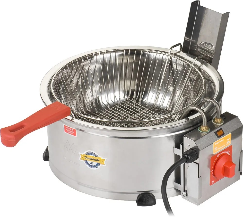 Tacho de Fritura Elétrico 7,5 Litros Bacia Inox