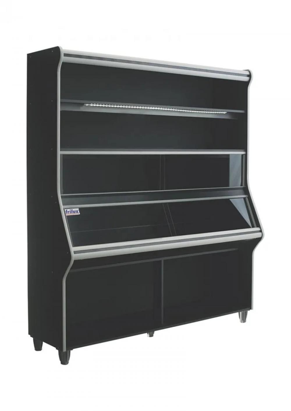 Vitrine Paes 1,80m Preta Passa Pao Fenix VF 008 V Frilux