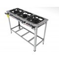 Fogão 3 Bocas mista em linha grelha 30 x 30 perfil 7 INOX - FGI 33 LM - G PANIZ