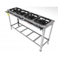 Fogão 4 Bocas dupla de linha grelha 30 x 30 perfil 7 INOX - FGI 34 LD - G PANIZ