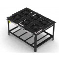 Fogão 6 Bocas Duplas de centro grelha 40 x 40 perfil 10 - FG 46 CD - G PANIZ