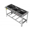 Fogão 3 Bocas Duplas em linha grelha 40 x 40 perfil 10 INOX - FGI 43 LD - G PANIZ
