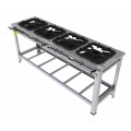 Fogão 4 Bocas Mistas em linha grelha 40 x 40 perfil 10 INOX - FGI 44 LM - G PANIZ