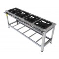 Fogão 4 Bocas Duplas em linha grelha 40 x 40 perfil 10 INOX - FGI 44 LD - G PANIZ