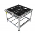 Fogão 4 Bocas Mistas de encosto grelha 40 x 40 perfil 10 INOX - FGI 44 EM - G PANIZ
