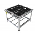 Fogão 4 Bocas Duplas de centro grelha 40 x 40 perfil 10 INOX - FGI 44 CD - G PANIZ