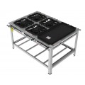 Fogão 4 Bocas Duplas de centro c/ chapa grelha 40 x 40 perfil 10 INOX - FGI 44 CD CH - G PANIZ
