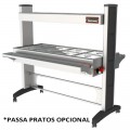 BTEX 8 - 4 AI IBalcão térmico 8 cubas quentes inferior - 4 Gelo X superior - Pé Inox tampas inox - GASTROMAQ