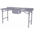 PIA 100% INOX 304 TB 2" 1 CUBA (0,60x0,50x0,30m) 1,80x0,70m