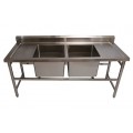 Pia Inox 1,20m com 2 Cubas - URUMAX