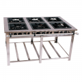 FOGÃO A GÁS MAXI INOX 6 QUEIMADORES DUPLOS CENTRAL ESP FORNO - vENANCIO